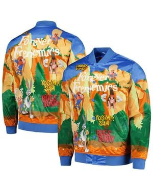 FREEZE MAX Looney Tunes Graphic Satin Full-snap Jacket - Blue