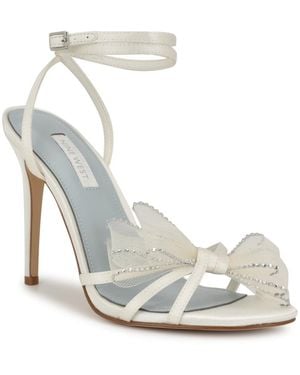 Nine West Minky Bridal Stiletto Heel Dress Sandals - White