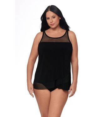 Miraclesuit Plus Size Mirage Tankini Top - Black
