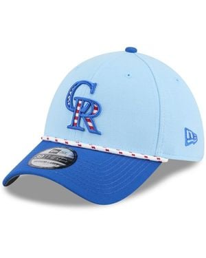 KTZ Light Blue/blue Colorado Rockies 2025 Fourth Of July 39thirty Flex Hat