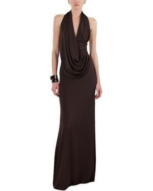 Nocturne Draped Halter Neck Maxi Dress - Purple