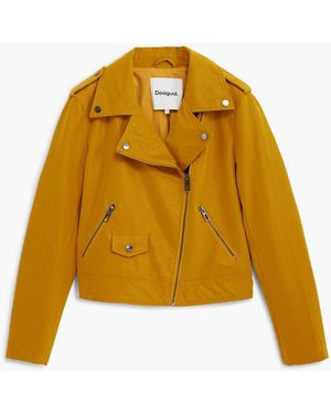 Desigual Faux Leather Biker Jacket, Polyurethane - Blue