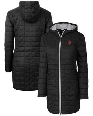 Cutter & Buck Cutter Buck Indiana Hoosiers Rainier Primaloft Eco Hooded Long Coat - Black
