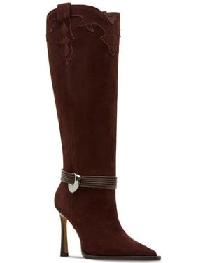 Steve Madden Kyndall Knee-high Embellished Stiletto Western Boots - Brown