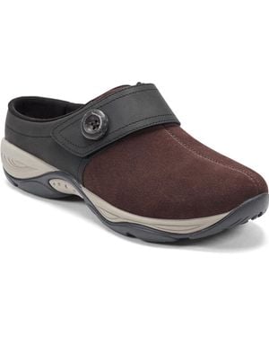 Easy Spirit Edline Button Strap Slip-on Mules - Brown
