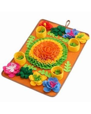 Aronkl Interactive Sniffing Puzzle Feeding Mat For Dogs Cats Pets Brain Enrichment - Green