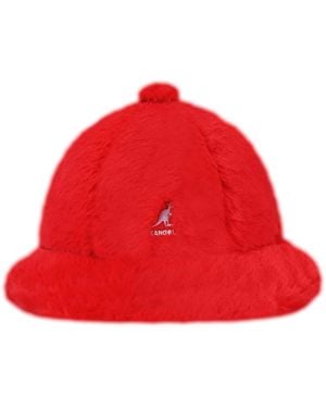 Kangol Faux Fur Casual Bucket Hat - Red