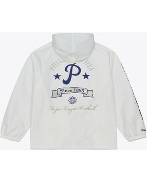 Mitchell & Ness Mitchell Ness Philadelphia Phillies Yacht Rock Coaches Full-snap Hooded Windbreaker Jacket - White