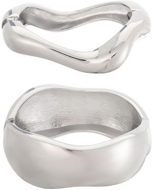 Adornia Chunky-hinged Cuff Bracelets - Blue