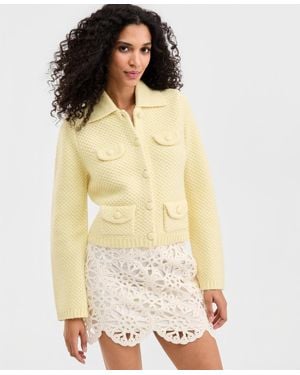 On 34th Collared Sweater Jacket - White
