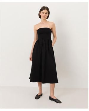 Pact Fit And Flare Strapless Dress Made With Organic Cotton - Black