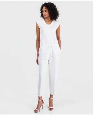 Anne Klein Petite Wide-leg Cropped Pants - White
