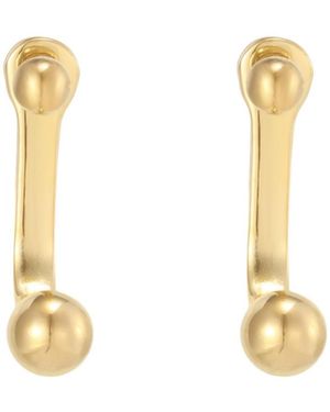 Adornia Silver-tone Minimalist Ball Front-back Earrings - White