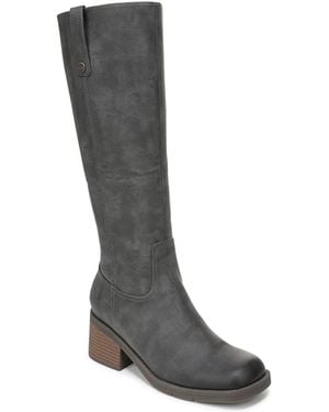Dr. Scholls Joplin Square Toe Block Heel Riding Tall Boots - Black