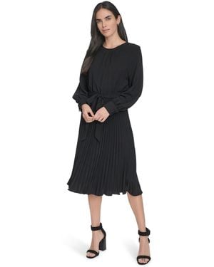 Calvin Klein Long-sleeve Midi Dress - Black