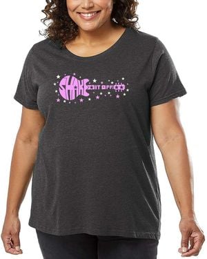 LA Pop Art Plus Size Shake It Off Word Art T-shirt - Gray
