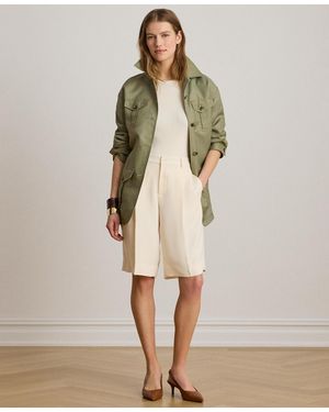 Ralph Lauren High-rise Double-faced Bermuda Shorts - Natural