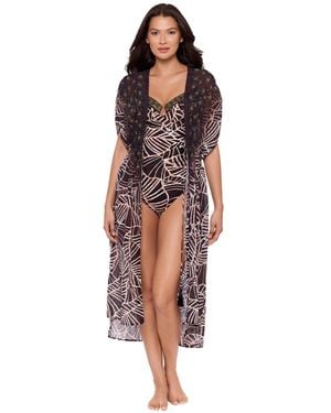 Miraclesuit Beaded Kimono Cover Up - Red