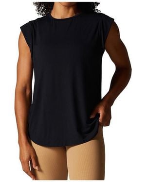 Tavi Cap Sleeve Muscle Tee - Black
