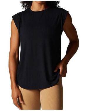 Tavi Cap Sleeve Muscle Tee - Black