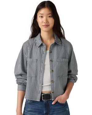Levi's Long-sleeve Utility Crop Top - Gray
