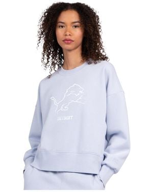 Starter Detroit Lions Travel Pastels Boxy Fleece Sweatshirt - White