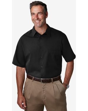 Kingsize Big & Tall Wrinkle-free Short-sleeve Dress Shirt - Black