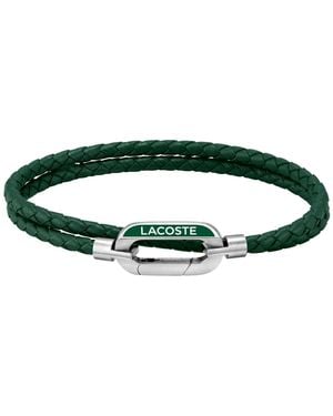 Lacoste Braided Leather Bracelet - Green