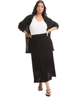 June + Vie June + Vie June + Vie Pleated Midi Skirt - Black