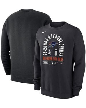Nike Oklahoma City Blue 2024 Nba G-league Champions Fleece Crewneck Pullover Sweatshirt - Black