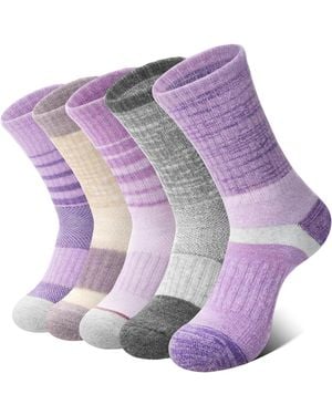 Peneyon Merino Wool-blend Cushioned Crew Socks - Purple