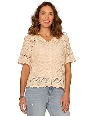 Democracy Collared Button-down Top - Natural