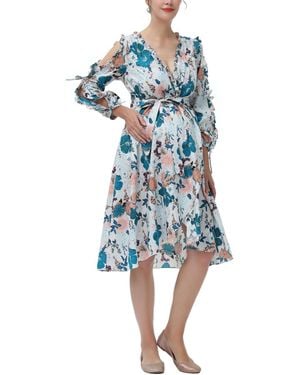 Kimi + Kai Kimi + Kai Maternity Akemi Nursing Hospital Incognito Delivery Dress - Blue