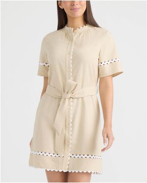 Ellen Tracy Shirt Dress - Natural