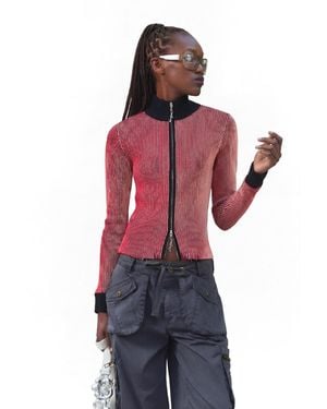 Desigual Zip Sweater - Red