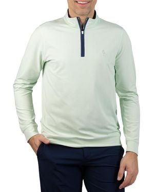 Tailorbyrd Micro Grid Performance Quarter Zip - Green