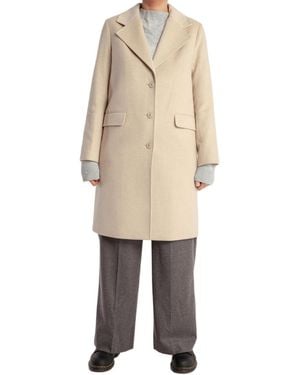 1982 Cashmere Tailored Single-breasted Coat - Natural