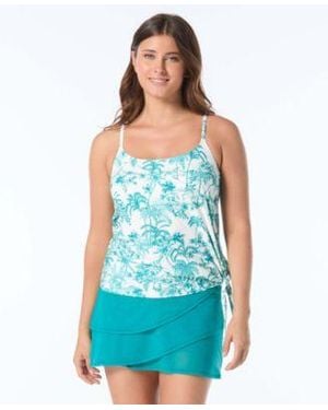 Coco Reef Stella Scoop Neck Tankini Top Swim Skirt - Blue