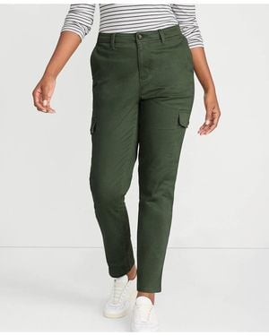 Lands' End Mid Rise Slim Cargo Chino Pants - Green