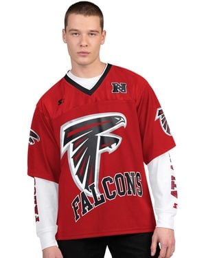 Starter /white Atlanta Falcons Short Sleeve Long Sleeve T-shirt Combo Pack - Red