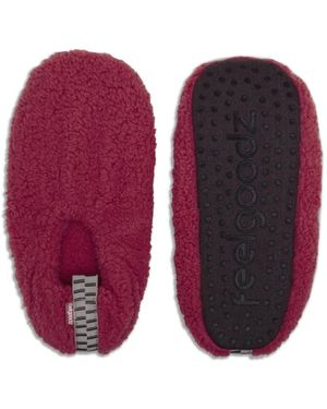 feel good Slipper Socks | Indoor Faux Sherpa Socks | Cozy Sherpa Socks - Red