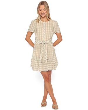Petal & Pup Lorry Tie Front Mini Dress - White