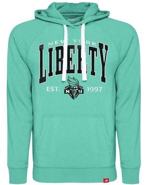 Sportiqe And New York Liberty Olsen Raglan Tri-blend Pullover Hoodie - Green