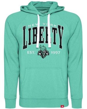Sportiqe And New York Liberty Olsen Raglan Tri-blend Pullover Hoodie - Green