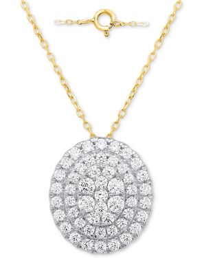Forever Grown Diamonds Lab Grown Diamond Double Halo Cluster 18" Pendant Necklace (2 Ct. T.w. - White