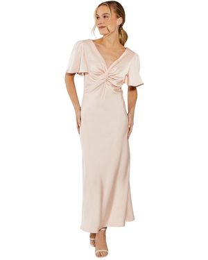 Oasis Satin Midi Bridesmaids Dress - White