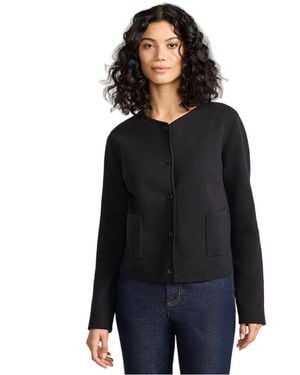 Lands' End Petite Fine Gauge Cotton Milano Blazer Sweater - Black