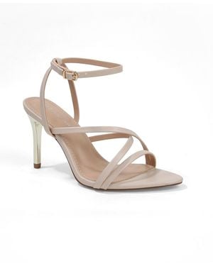BERNESS Camden Elegant Crossover Strap Stiletto Sandals - White