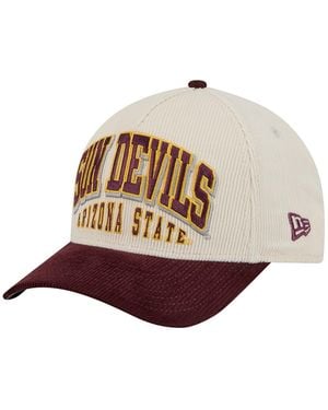 KTZ Maroon/cream Arizona State Sun Devils Arch Two-tone Corduroy 9forty A-frame Adjustable Hat - Brown