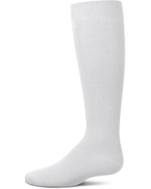 Memoi Little Girls Kids' Basic Soft Rayon Knee High Socks - White